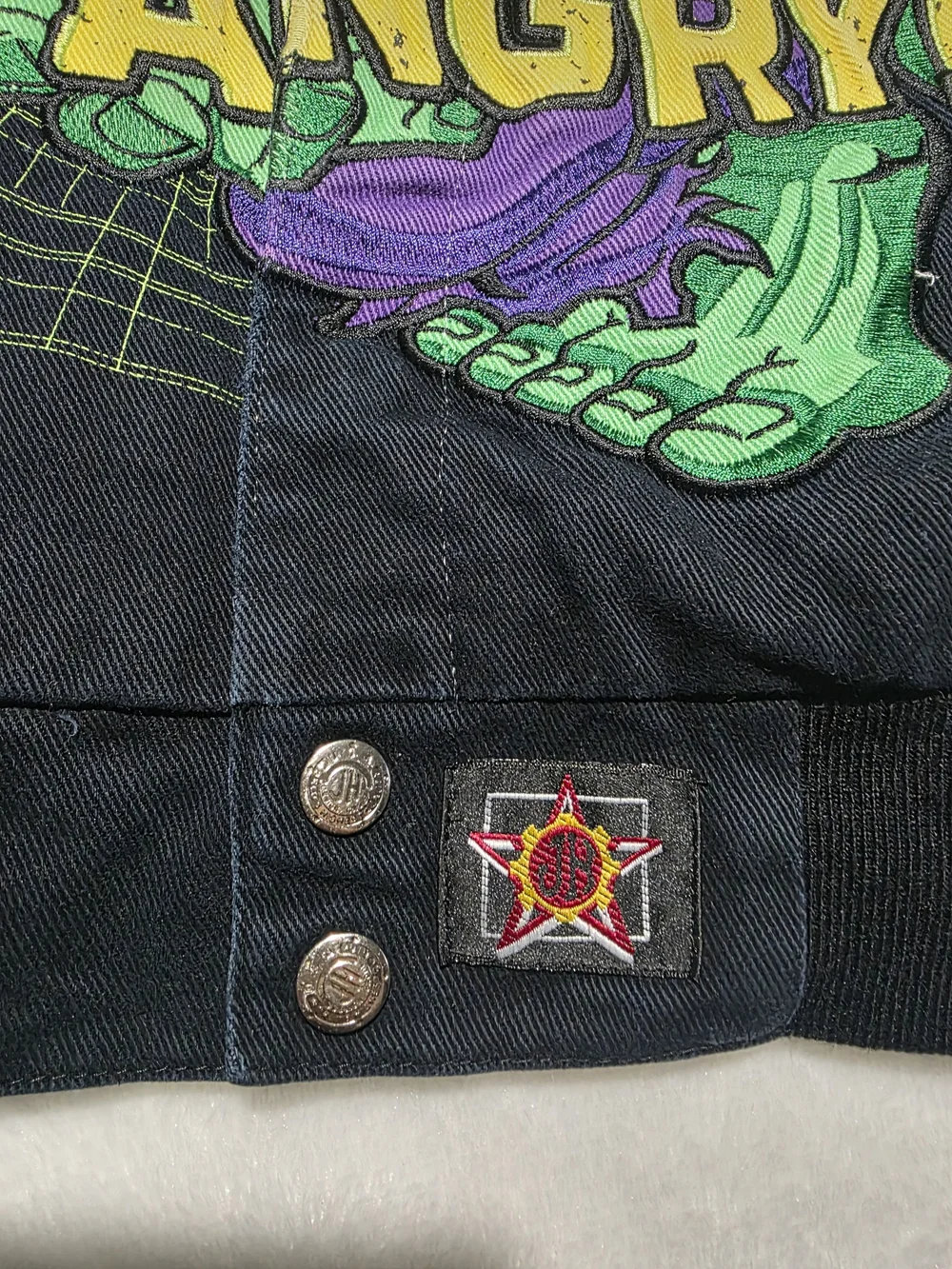Y2K JH Design Marvel Hulk Nascar Embroidered Racing Jacket Youth Size S 5/6